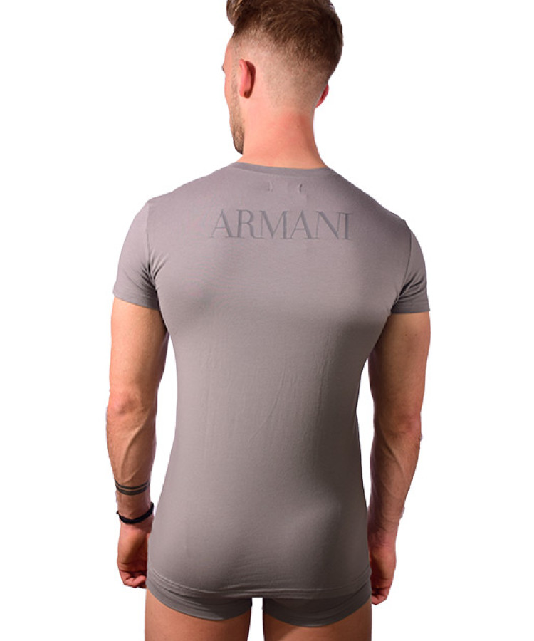 Emporio Colored Basic Megalogo V-Neck T-shirt Iron - EMPORIO ARMANI  Underwear - Underwear - Undies4men