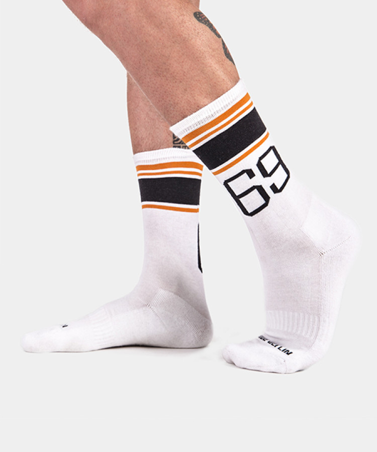 Sport Socks 69 White-Orange-Black
