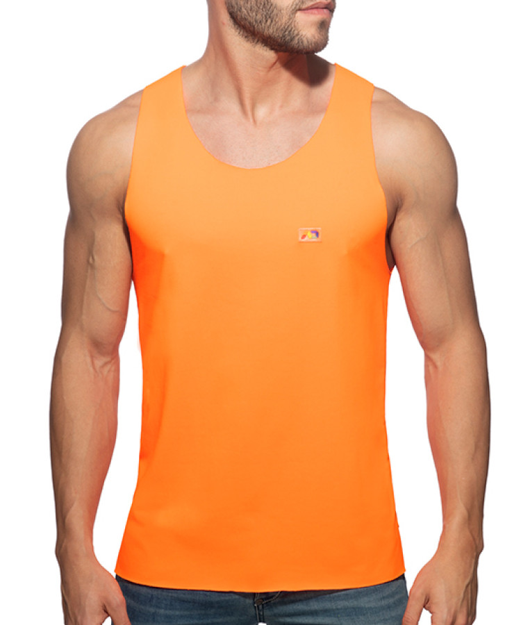 AD2089 Neon Pique Tank Top Neon Orange