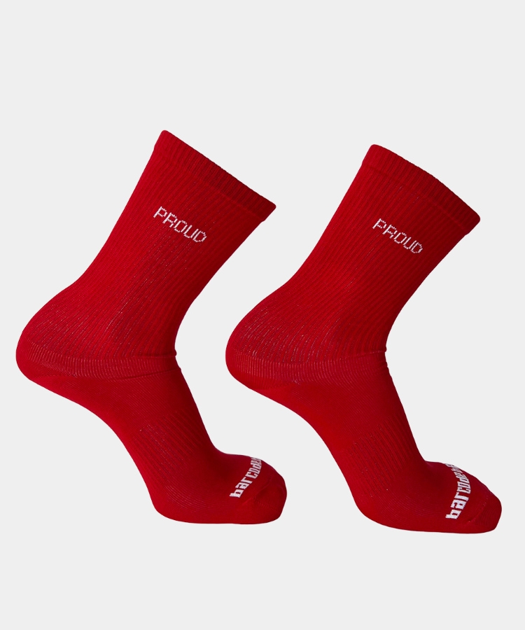 Barcode proud gym socks red