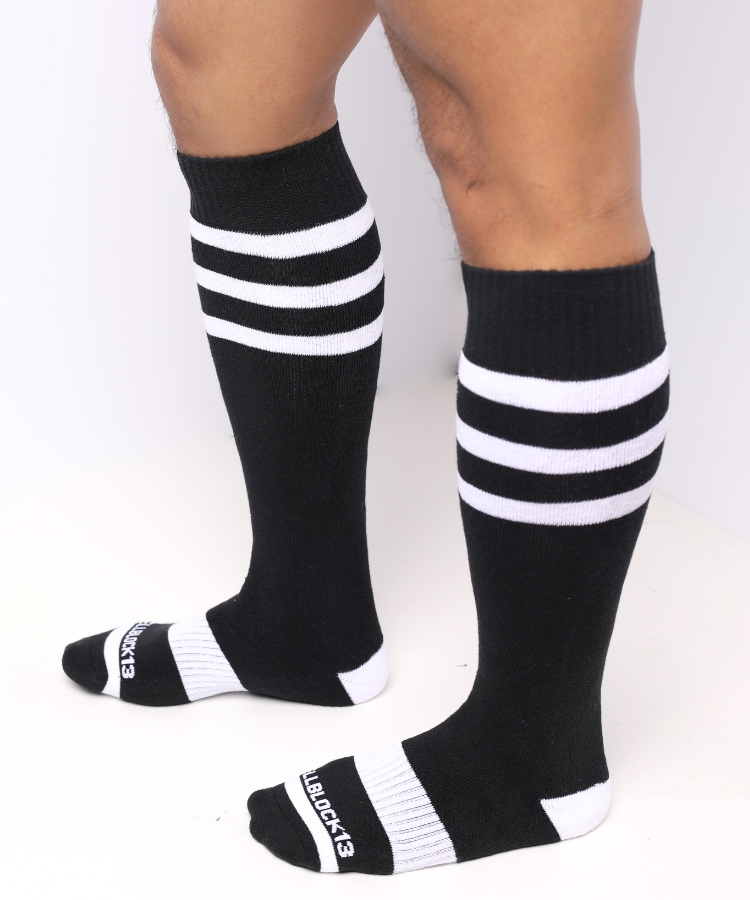 Linebacker Knee High Socks Black