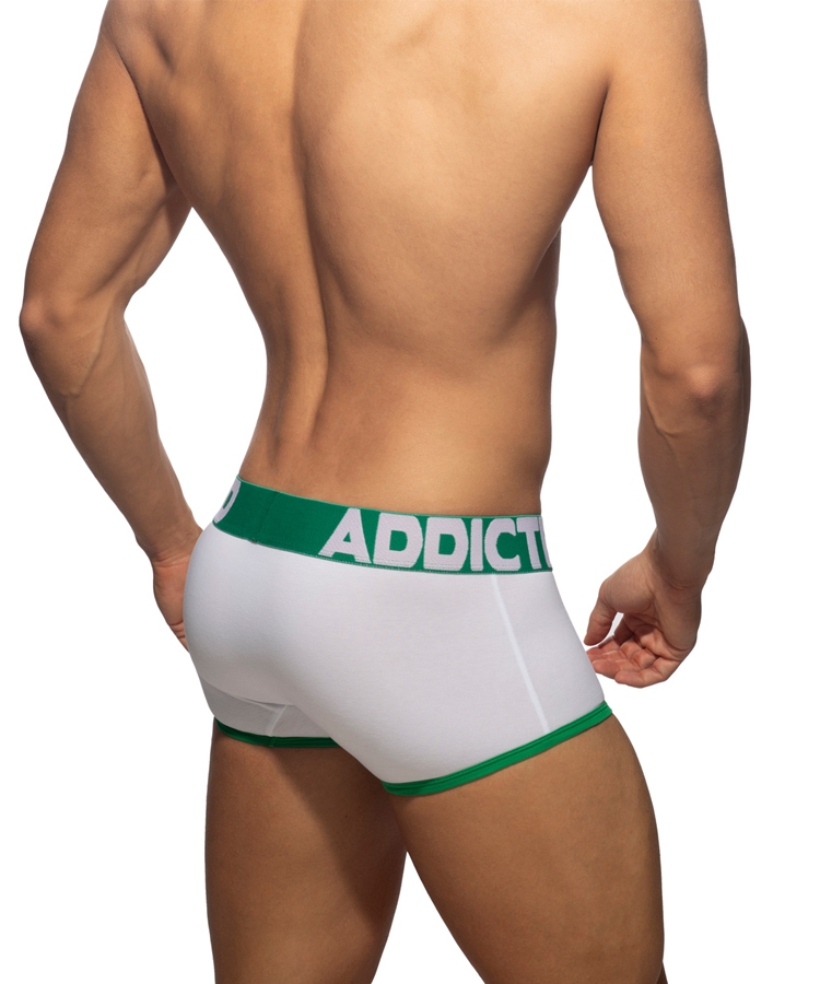 Open Fly Cotton Trunk White Green