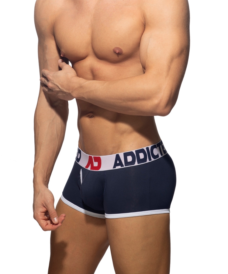 Open Fly Cotton Trunk Navy White
