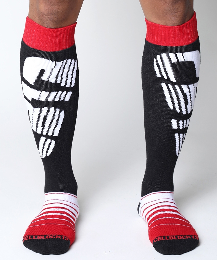 Cellblock13 velocity 2.0 knee high socks rood