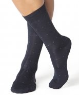 Punto Blanco Wool Print Socks Navy
