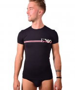 Fancy Pop Lines Crew Neck T-Shirt Black