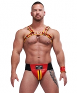 Mister B Leather Circuit Jockstrap Red/Y...
