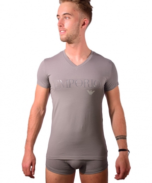 Colored Basic Megalogo V-Neck T-shirt Iron