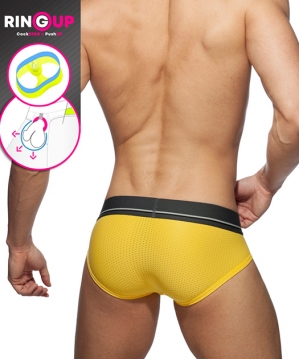 AD922 Cockring Mesh Brief Yellow