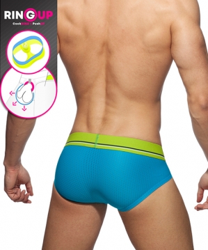 AD922 Cockring Mesh Brief Turquoise