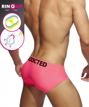 AD951 Ring Up Neon Mesh Brief Neon Pink