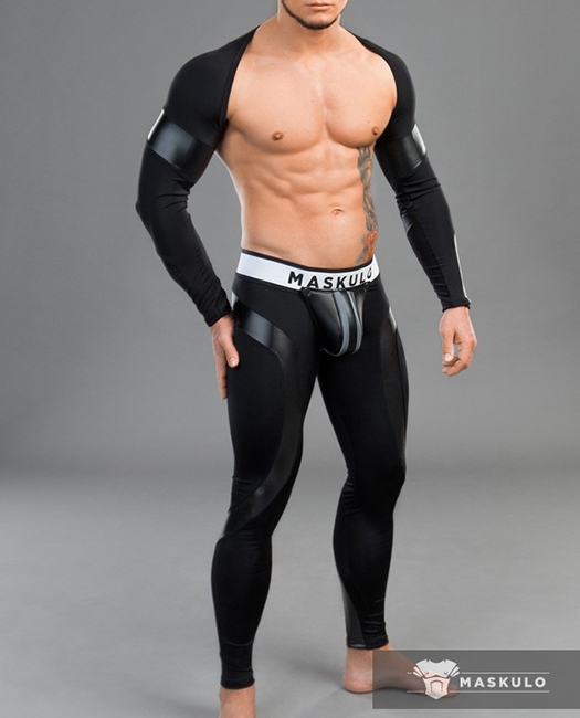 Maskulo Youngero Leggings Codpiece + Rear Zip Shiny Black - MASKULO ...